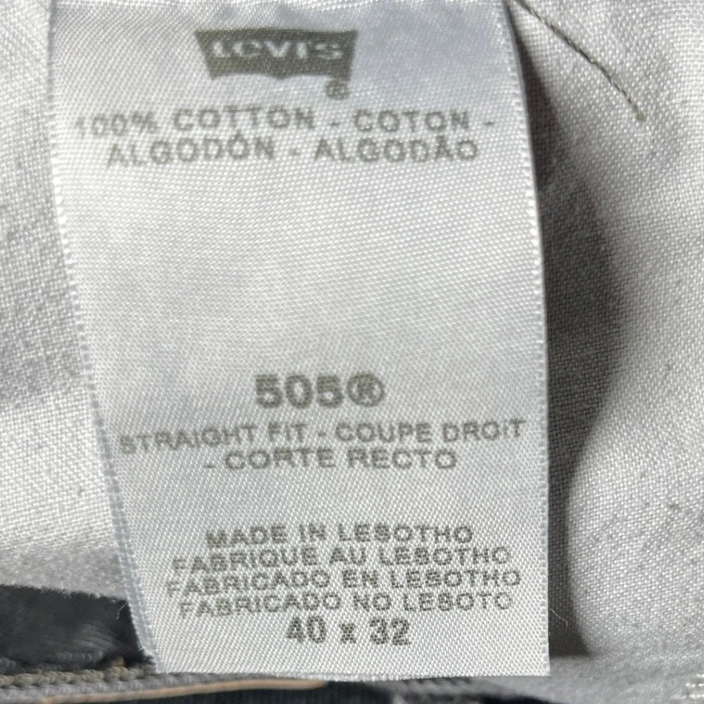 Levi's 505 Men's 40x32 Straight Leg Jeans Faded Black Denim Classic‎